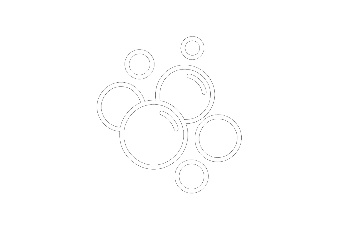 white icon for soap bubbles